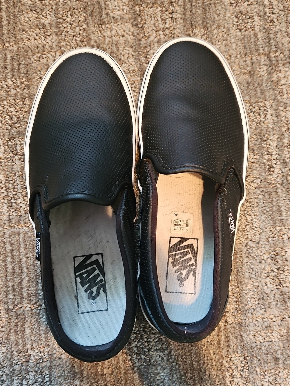 Vans Black Perforated Slip-On Loafers